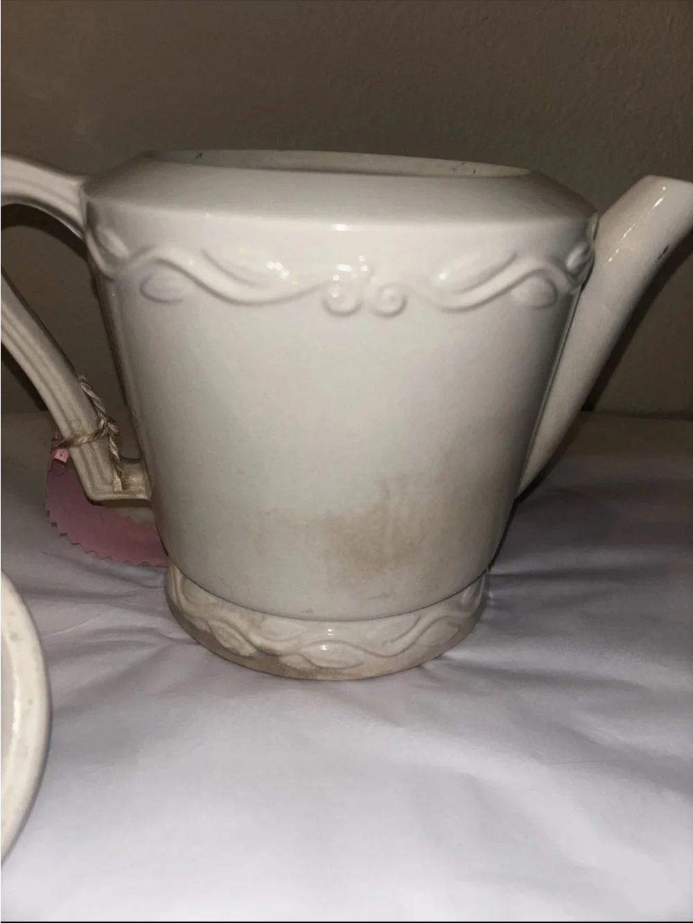 Porcelier Vitreous Dutch Boy Girl Teapot Cream Embossed USA